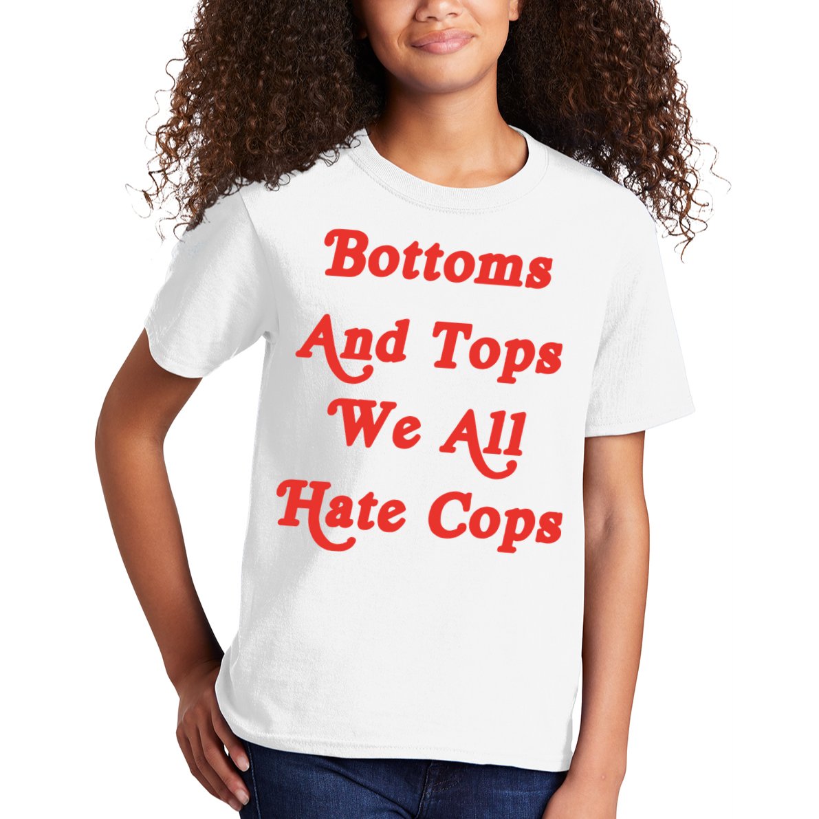 Bottoms And Tops We All Hate Cops Kids T-Shirt