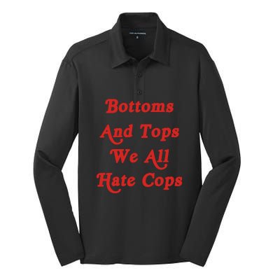 Bottoms And Tops We All Hate Cops Silk Touch Performance Long Sleeve Polo