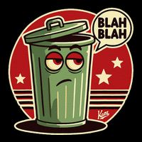 Boring Annoyed Trash Can With Blah Blah Speech Bubble Baby Bodysuit