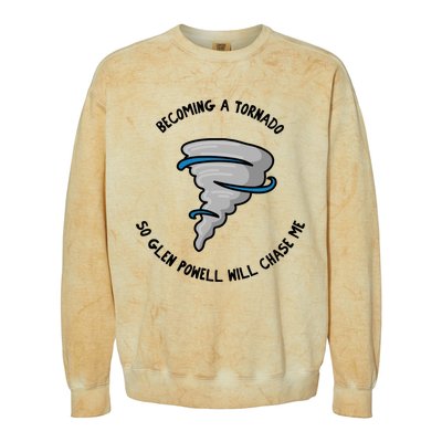 Becoming A Tornado So Will Chase Me Colorblast Crewneck Sweatshirt