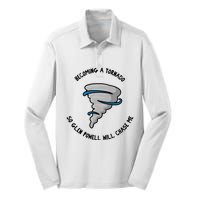 Becoming A Tornado So Will Chase Me Silk Touch Performance Long Sleeve Polo