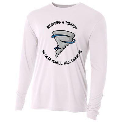 Becoming A Tornado So Will Chase Me Cooling Performance Long Sleeve Crew