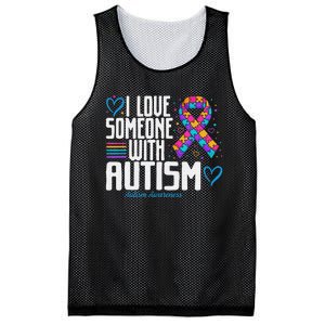 Blue Autism tee I love Someone with Autism Awareness Mesh Reversible Basketball Jersey Tank