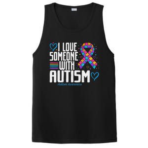 Blue Autism tee I love Someone with Autism Awareness PosiCharge Competitor Tank