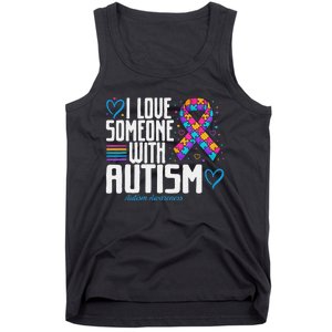 Blue Autism tee I love Someone with Autism Awareness Tank Top