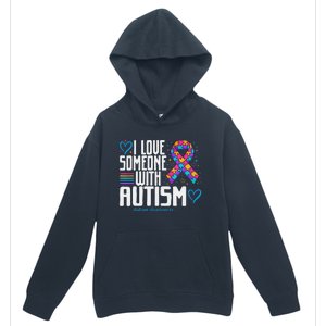 Blue Autism tee I love Someone with Autism Awareness Urban Pullover Hoodie