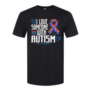 Blue Autism tee I love Someone with Autism Awareness Softstyle CVC T-Shirt