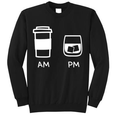 Big And Tall Am To Pm Coffee Whisky Rum Tequila Vodka Sweatshirt