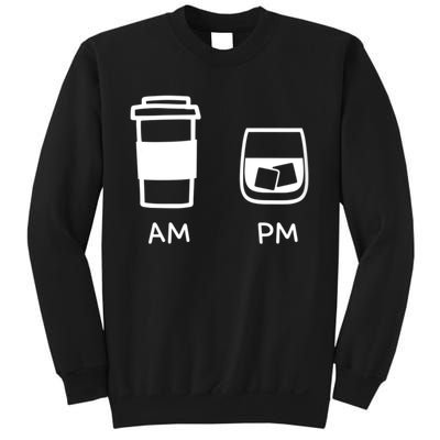 Big And Tall Am To Pm Coffee Whisky Rum Tequila Vodka Sweatshirt