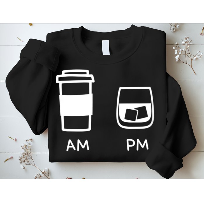 Big And Tall Am To Pm Coffee Whisky Rum Tequila Vodka Sweatshirt