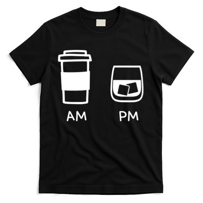 Big And Tall Am To Pm Coffee Whisky Rum Tequila Vodka T-Shirt