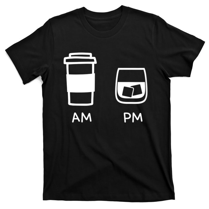 Big And Tall Am To Pm Coffee Whisky Rum Tequila Vodka T-Shirt