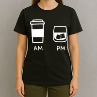 Big And Tall Am To Pm Coffee Whisky Rum Tequila Vodka T-Shirt
