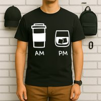 Big And Tall Am To Pm Coffee Whisky Rum Tequila Vodka T-Shirt