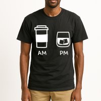 Big And Tall Am To Pm Coffee Whisky Rum Tequila Vodka Tall T-Shirt