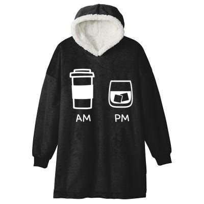 Big And Tall Am To Pm Coffee Whisky Rum Tequila Vodka Hooded Wearable Blanket