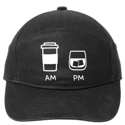 Big And Tall Am To Pm Coffee Whisky Rum Tequila Vodka 7-Panel Snapback Hat