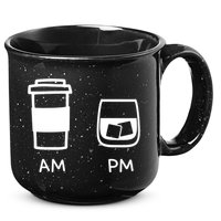 Big And Tall Am To Pm Coffee Whisky Rum Tequila Vodka 15oz Campfire Ceramic Mug