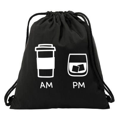 Big And Tall Am To Pm Coffee Whisky Rum Tequila Vodka Drawstring Bag