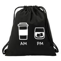 Big And Tall Am To Pm Coffee Whisky Rum Tequila Vodka Drawstring Bag
