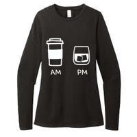 Big And Tall Am To Pm Coffee Whisky Rum Tequila Vodka Womens CVC Long Sleeve Shirt