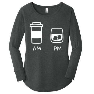 Big And Tall Am To Pm Coffee Whisky Rum Tequila Vodka Women's Perfect Tri Tunic Long Sleeve Shirt