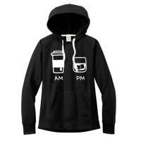 Big And Tall Am To Pm Coffee Whisky Rum Tequila Vodka Women's Fleece Hoodie