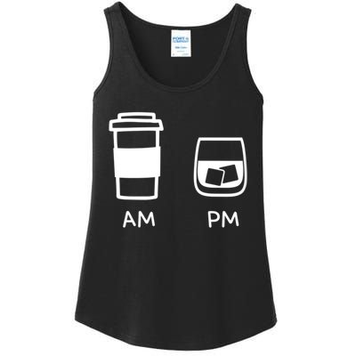 Big And Tall Am To Pm Coffee Whisky Rum Tequila Vodka Ladies Essential Tank