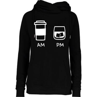 Big And Tall Am To Pm Coffee Whisky Rum Tequila Vodka Womens Funnel Neck Pullover Hood