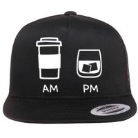 Big And Tall Am To Pm Coffee Whisky Rum Tequila Vodka Flat Bill Trucker Hat