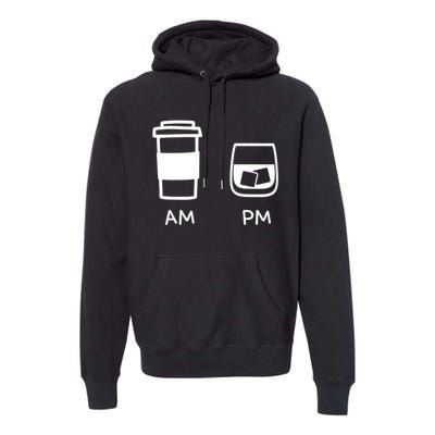 Big And Tall Am To Pm Coffee Whisky Rum Tequila Vodka Premium Hoodie