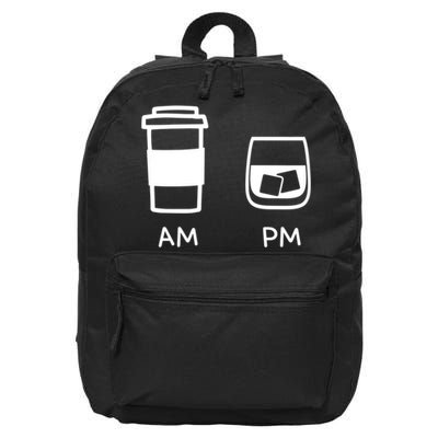 Big And Tall Am To Pm Coffee Whisky Rum Tequila Vodka 16 in Basic Backpack