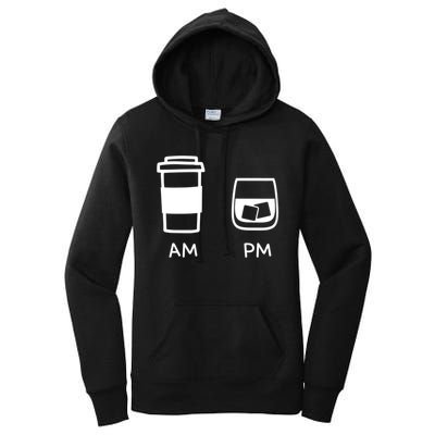 Big And Tall Am To Pm Coffee Whisky Rum Tequila Vodka Women's Pullover Hoodie