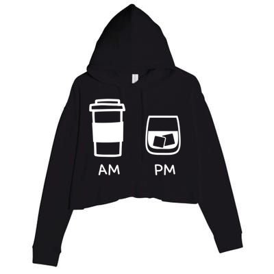 Big And Tall Am To Pm Coffee Whisky Rum Tequila Vodka Crop Fleece Hoodie