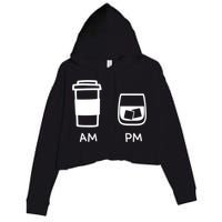 Big And Tall Am To Pm Coffee Whisky Rum Tequila Vodka Crop Fleece Hoodie