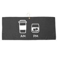 Big And Tall Am To Pm Coffee Whisky Rum Tequila Vodka Large Microfiber Waffle Golf Towel