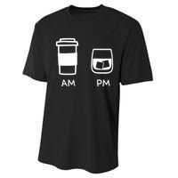 Big And Tall Am To Pm Coffee Whisky Rum Tequila Vodka Performance Sprint T-Shirt