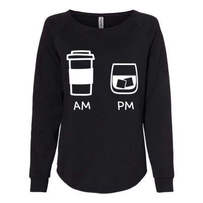 Big And Tall Am To Pm Coffee Whisky Rum Tequila Vodka Womens California Wash Sweatshirt