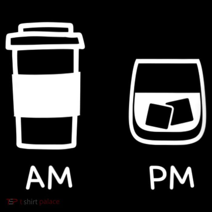 Big And Tall Am To Pm Coffee Whisky Rum Tequila Vodka Premium T-Shirt