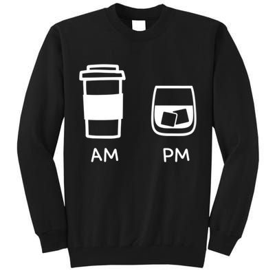 Big And Tall Am To Pm Coffee Whisky Rum Tequila Vodka Tall Sweatshirt