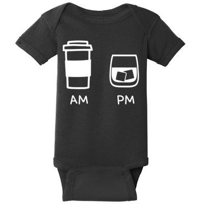 Big And Tall Am To Pm Coffee Whisky Rum Tequila Vodka Baby Bodysuit