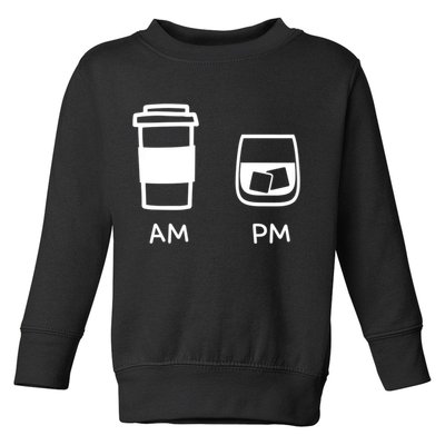 Big And Tall Am To Pm Coffee Whisky Rum Tequila Vodka Toddler Sweatshirt