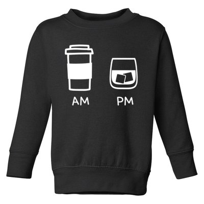 Big And Tall Am To Pm Coffee Whisky Rum Tequila Vodka Toddler Sweatshirt