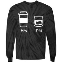 Big And Tall Am To Pm Coffee Whisky Rum Tequila Vodka Tie-Dye Long Sleeve Shirt