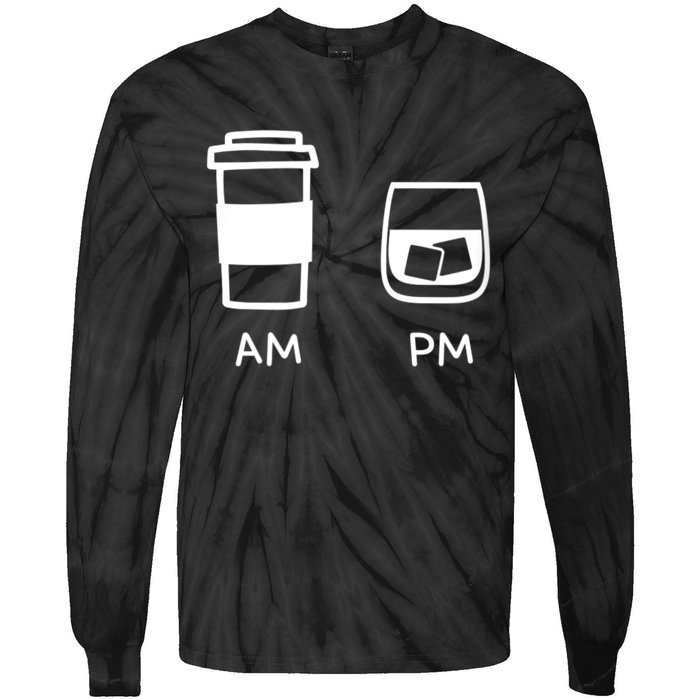 Big And Tall Am To Pm Coffee Whisky Rum Tequila Vodka Tie-Dye Long Sleeve Shirt