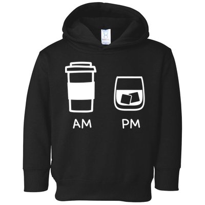 Big And Tall Am To Pm Coffee Whisky Rum Tequila Vodka Toddler Hoodie
