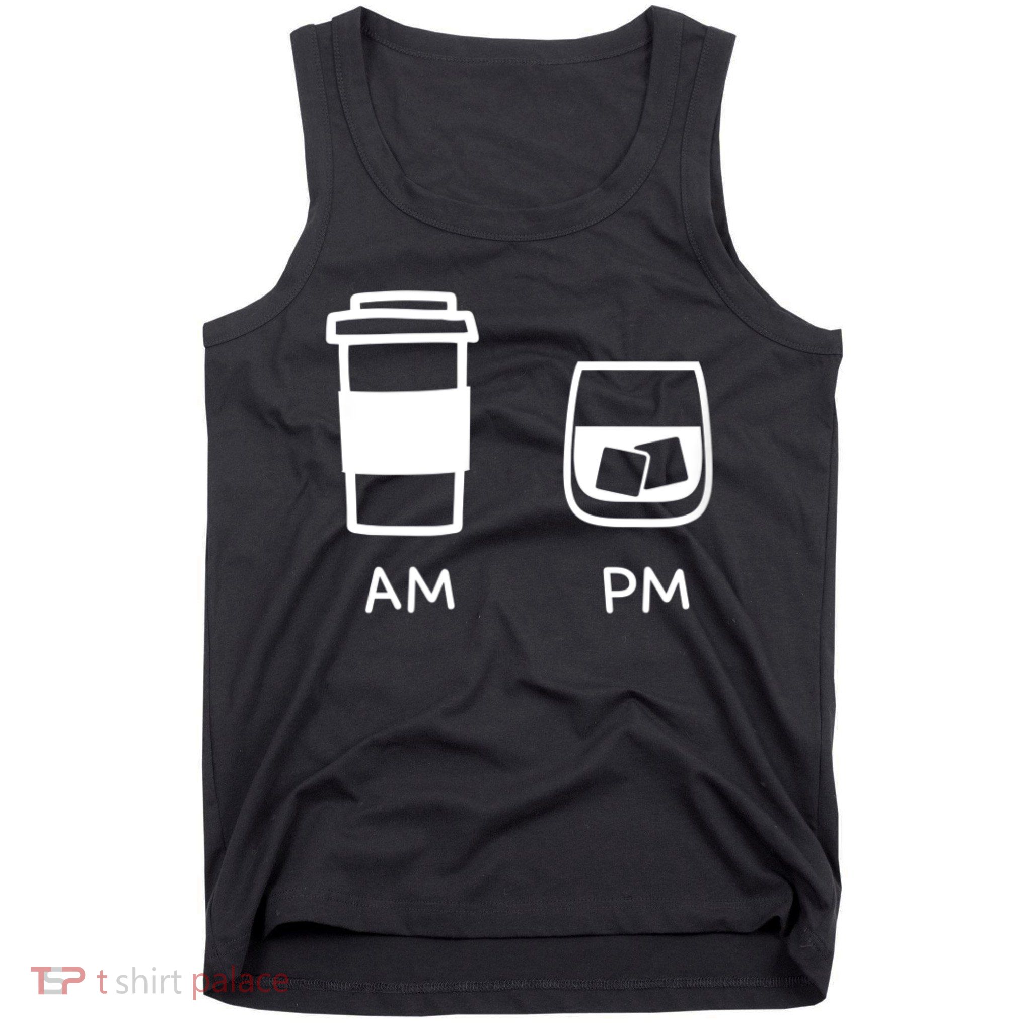 Big And Tall Am To Pm Coffee Whisky Rum Tequila Vodka Tank Top