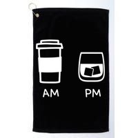 Big And Tall Am To Pm Coffee Whisky Rum Tequila Vodka Golf Towel