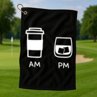 Big And Tall Am To Pm Coffee Whisky Rum Tequila Vodka Golf Towel