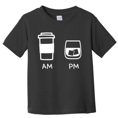 Big And Tall Am To Pm Coffee Whisky Rum Tequila Vodka Toddler T-Shirt